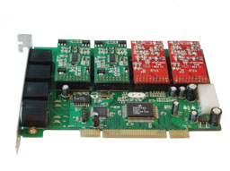 Combo Tarjeta PCI  4 puertos + 4 modulos FXO